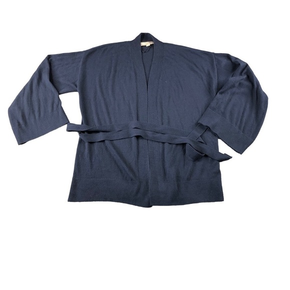 Loft Womens Small Blue Wrap Bell Sleeve Open Front Cardigan Sweater - Picture 1 of 11